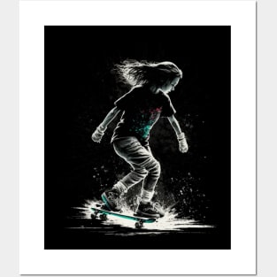 skater girl Posters and Art